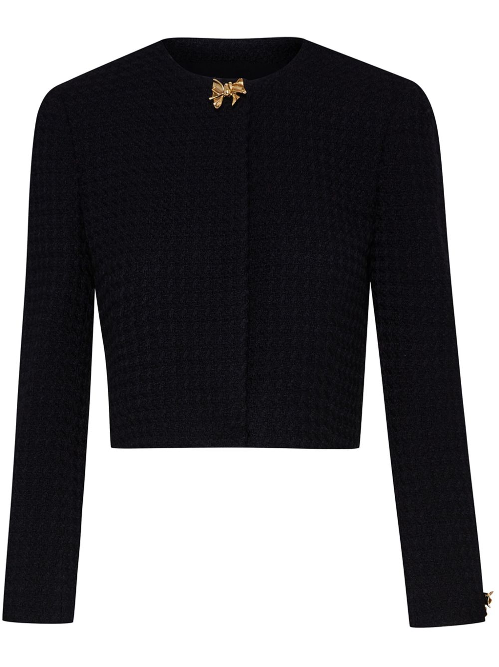 Oscar de la Renta Bow Button 粗花呢夹克 - 黑色