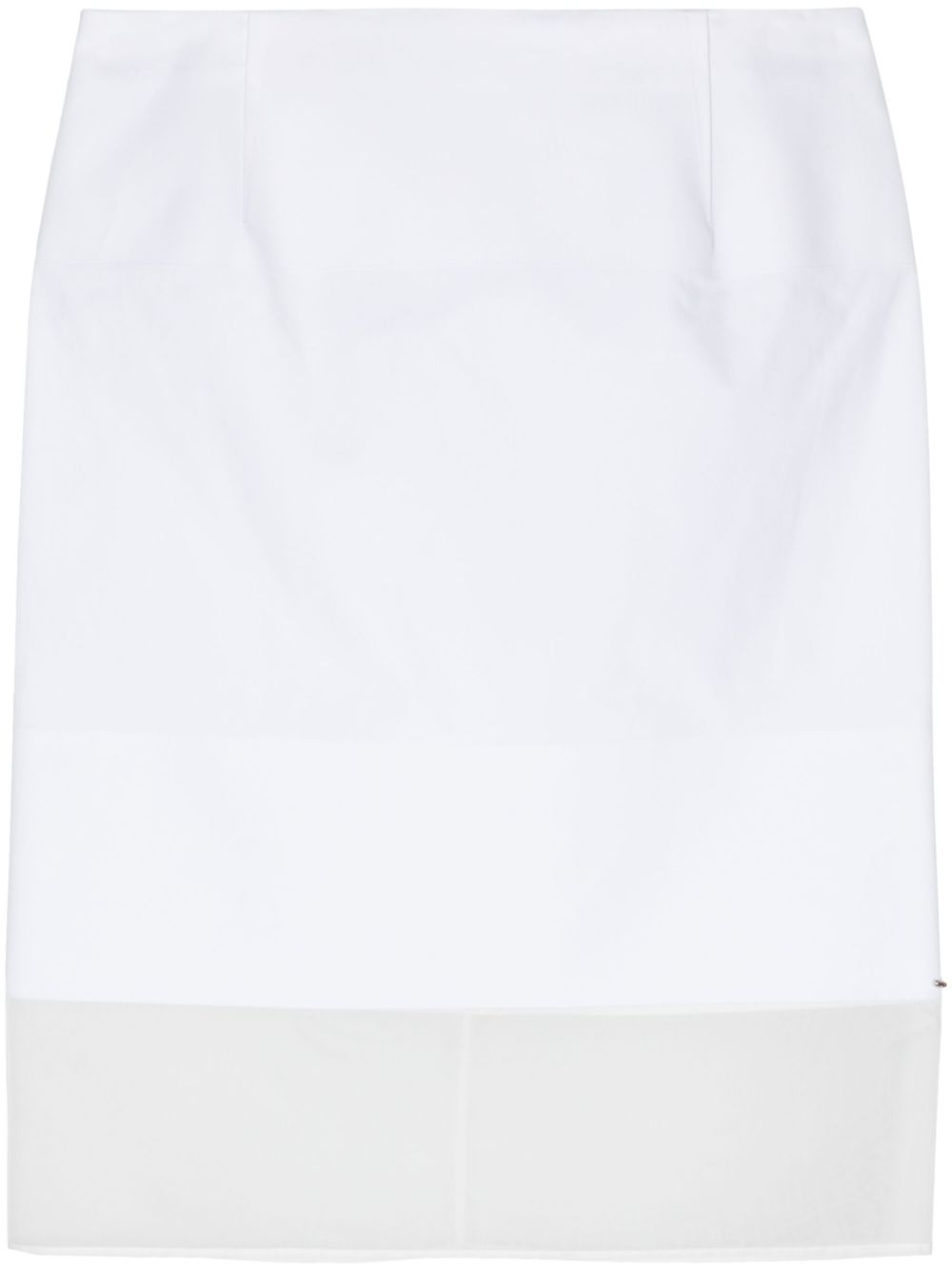 Sportmax 透明拼接府绸半身裙 - 白色