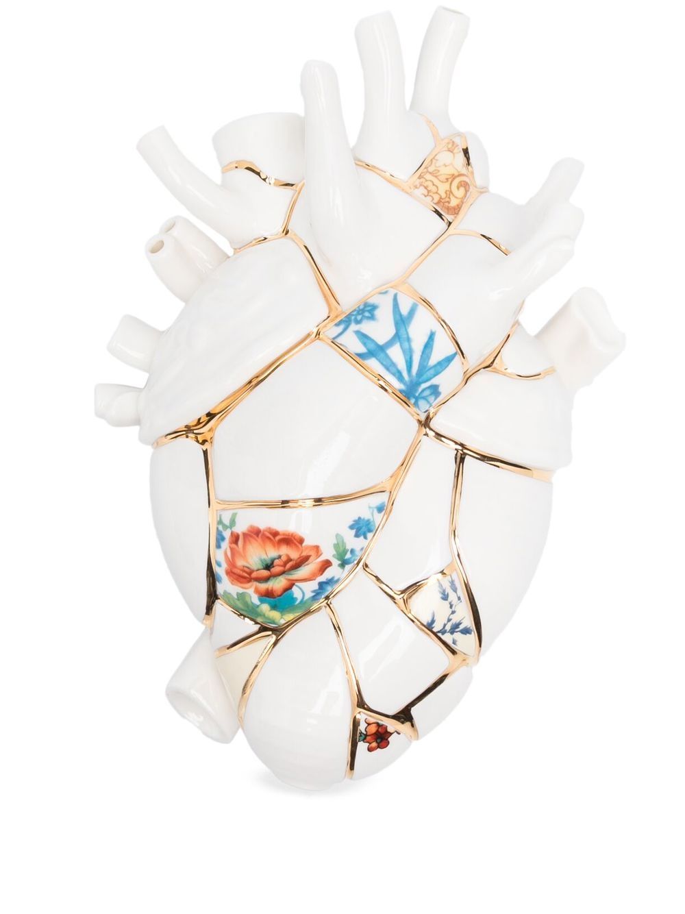 Seletti x Marcantonio Raimondi Malerba Love In Bloom Kintsugi 心脏造型陶瓷装饰品 - 白色