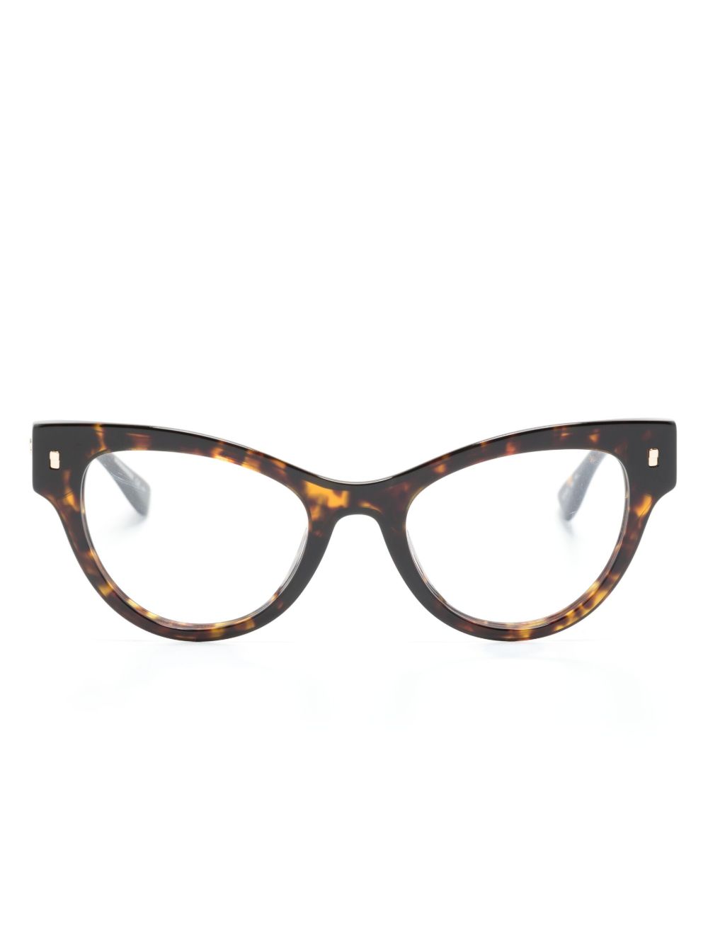 DSQUARED2 EYEWEAR logo压纹猫眼框眼镜 - 褐色