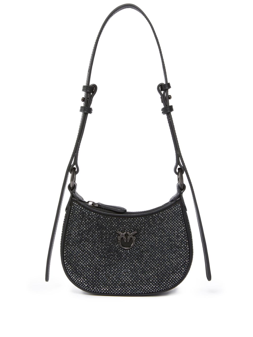 PINKO Half Moon Baby Strass 单肩包 - 黑色