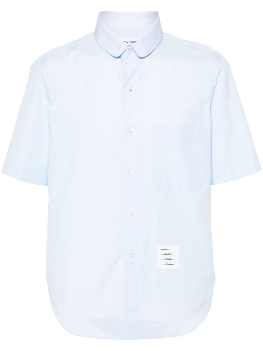 Thom Browne 短袖府绸衬衫 - 蓝色