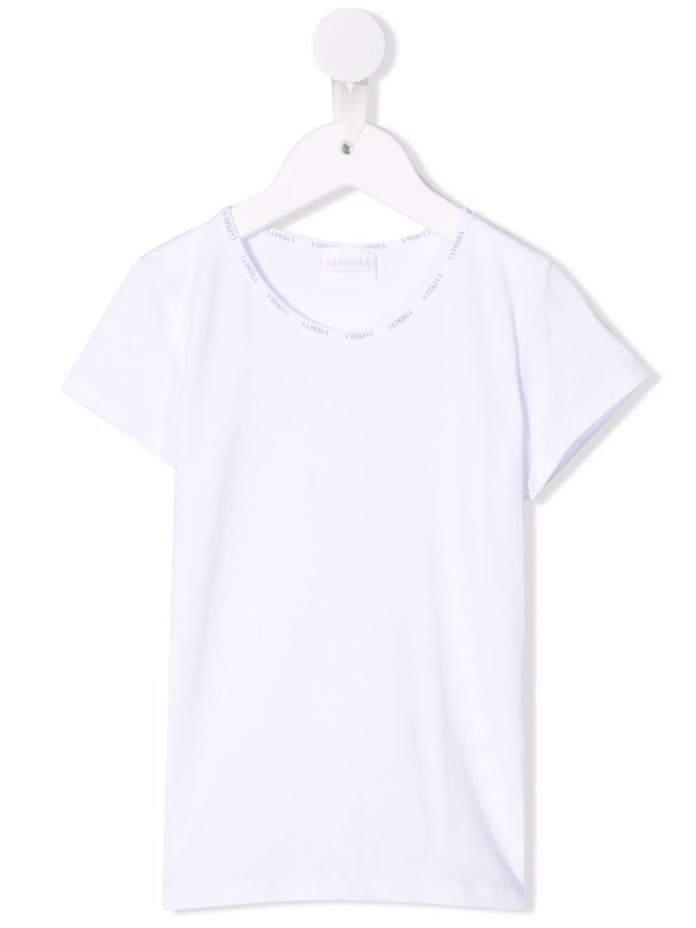 La Perla Kids logo领口T恤 - 白色