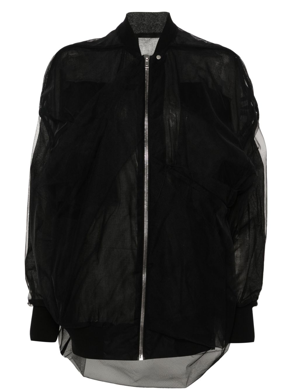 Rick Owens 薄纱叠层大衣 - 黑色