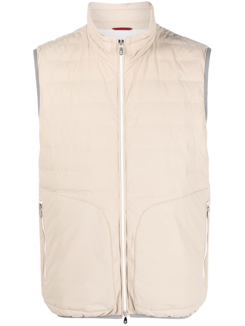 Brunello Cucinelli 羽绒绗缝马甲 - 褐色