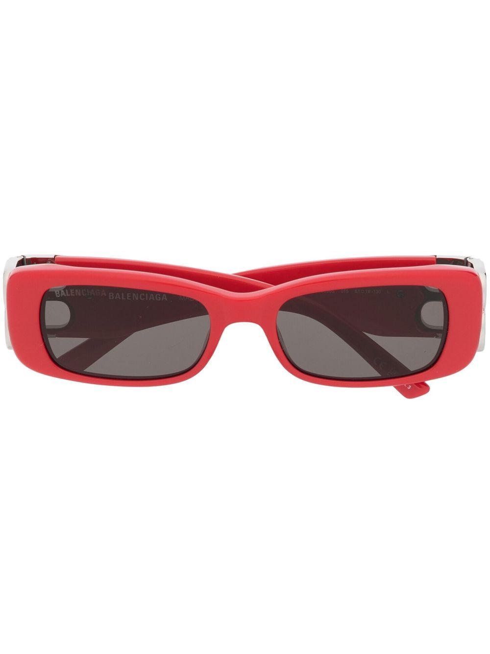 Balenciaga Eyewear Dynasty 长方框太阳眼镜 - 红色