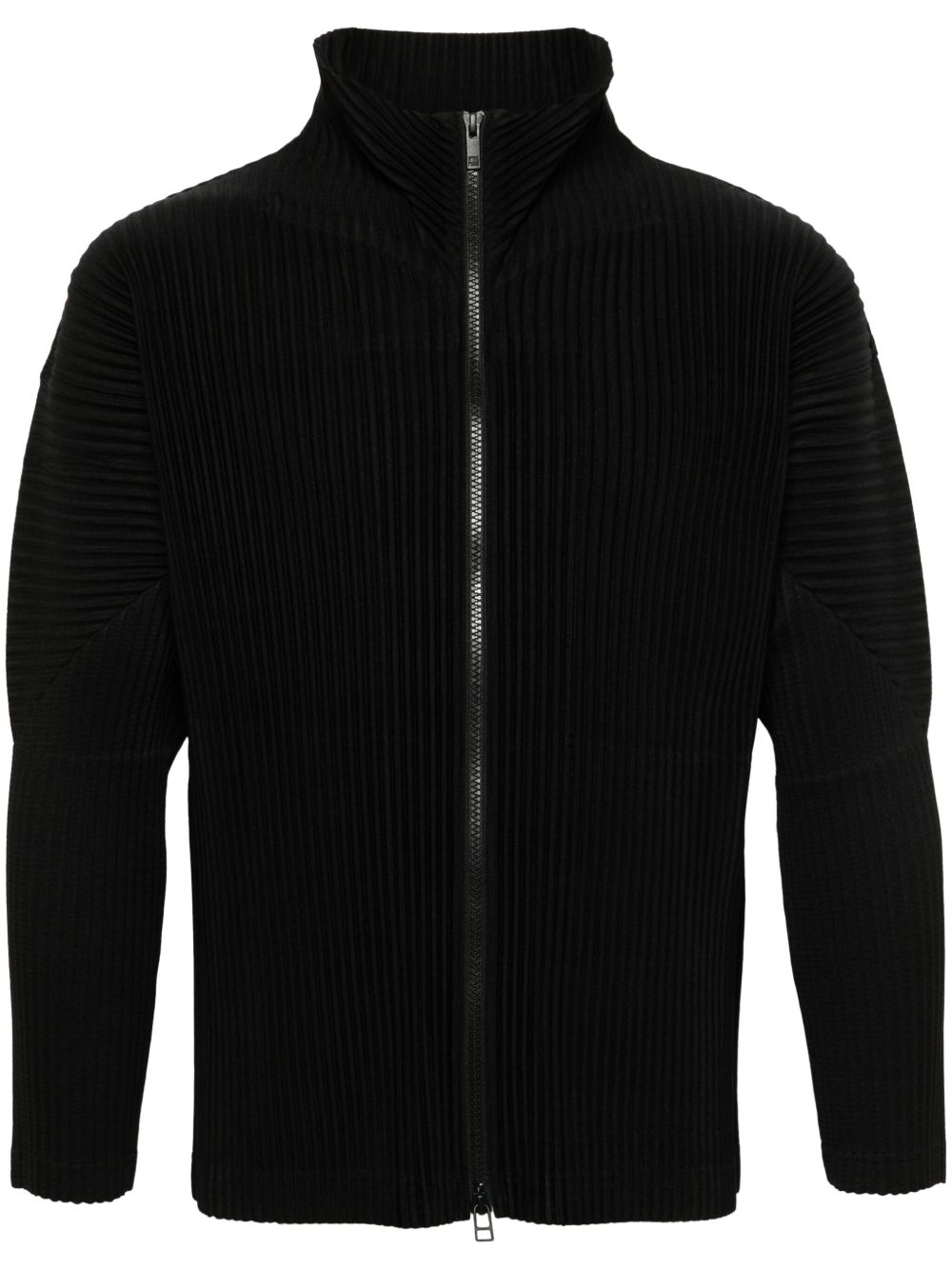 Homme Plissé Issey Miyake 细褶效果夹克 - 黑色