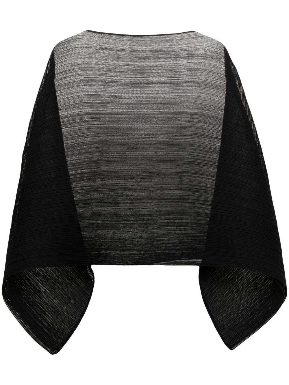 Pleats Please Issey Miyake 细褶效果斗篷式上衣 - 灰色