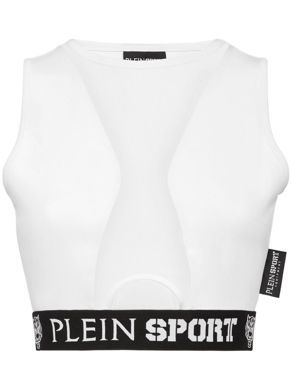 Plein Sport 镂空拼接短款上衣 - 白色