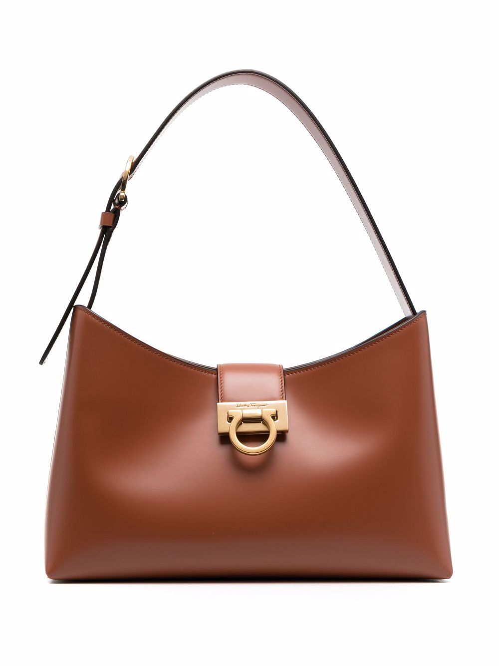 Ferragamo Trifolio 皮质单肩包 - 褐色