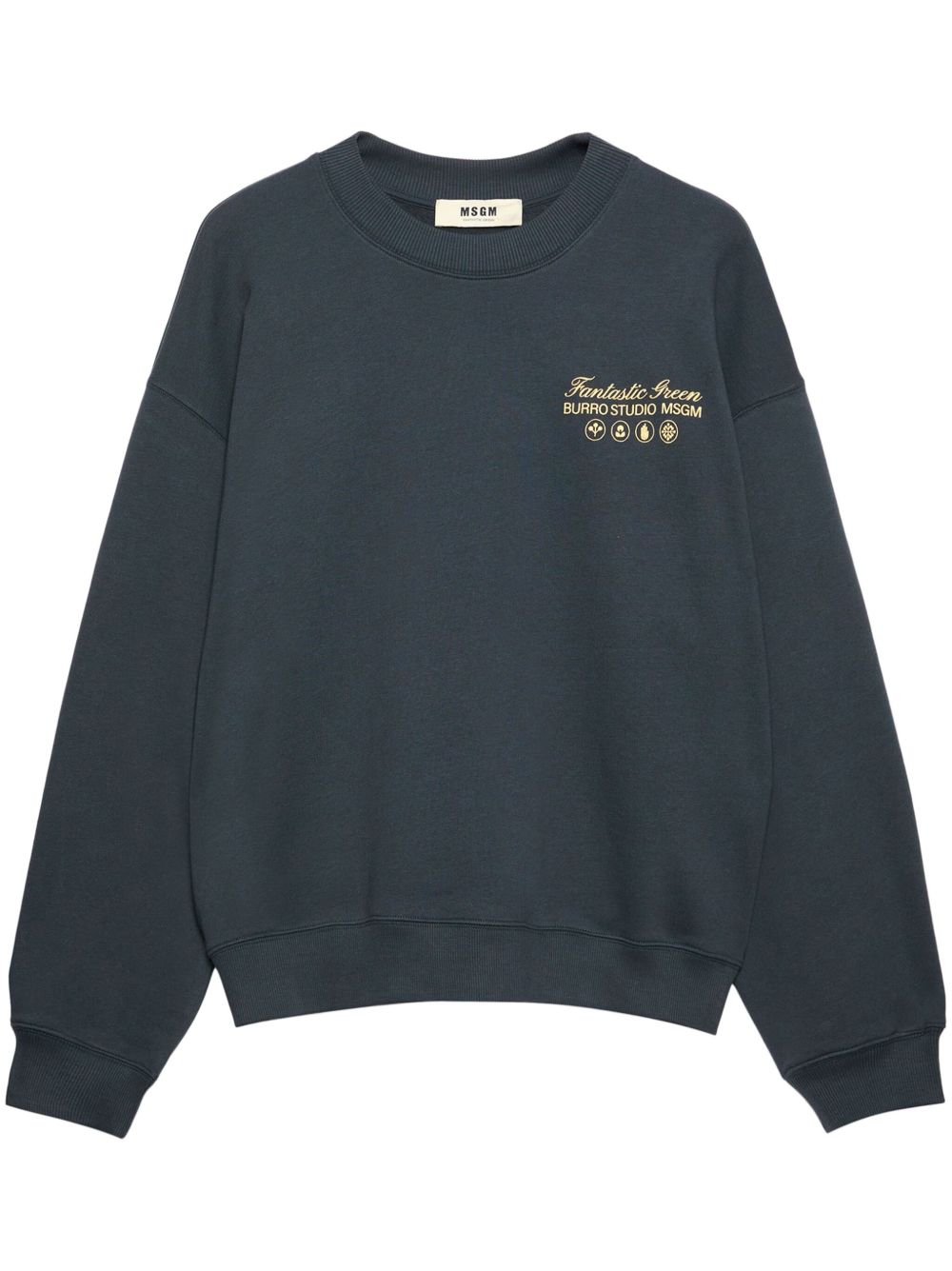 MSGM logo印花圆领卫衣 - 灰色
