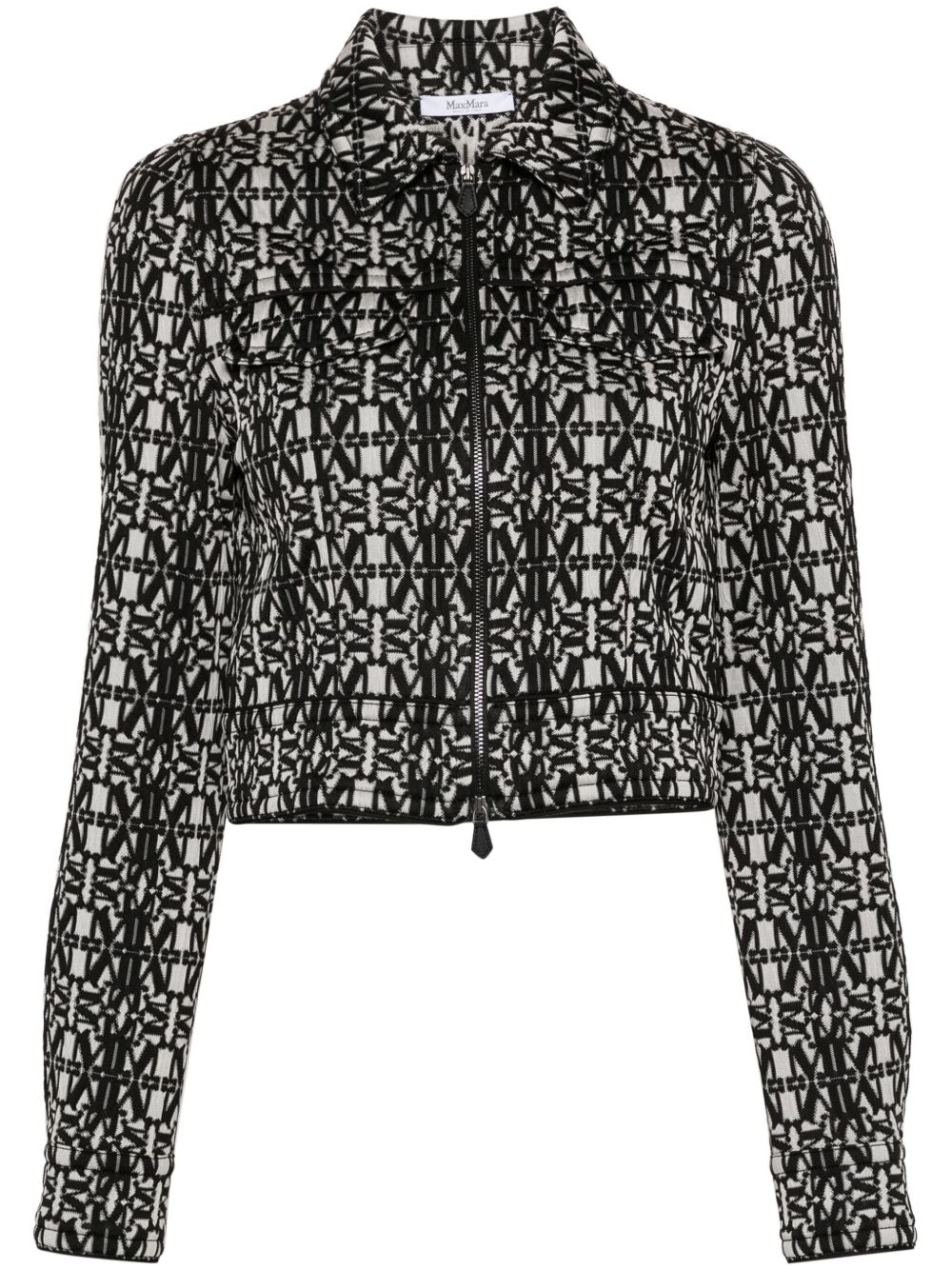 Max Mara Tony 经典logo图案短款夹克 - 白色