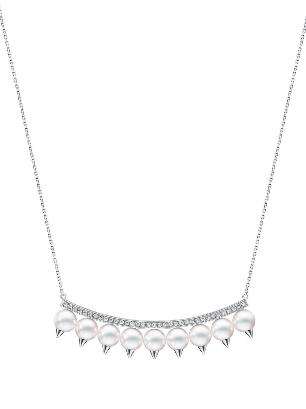 TASAKI 18K白金 Collection Line Danger plus 钻石项链 - 银色