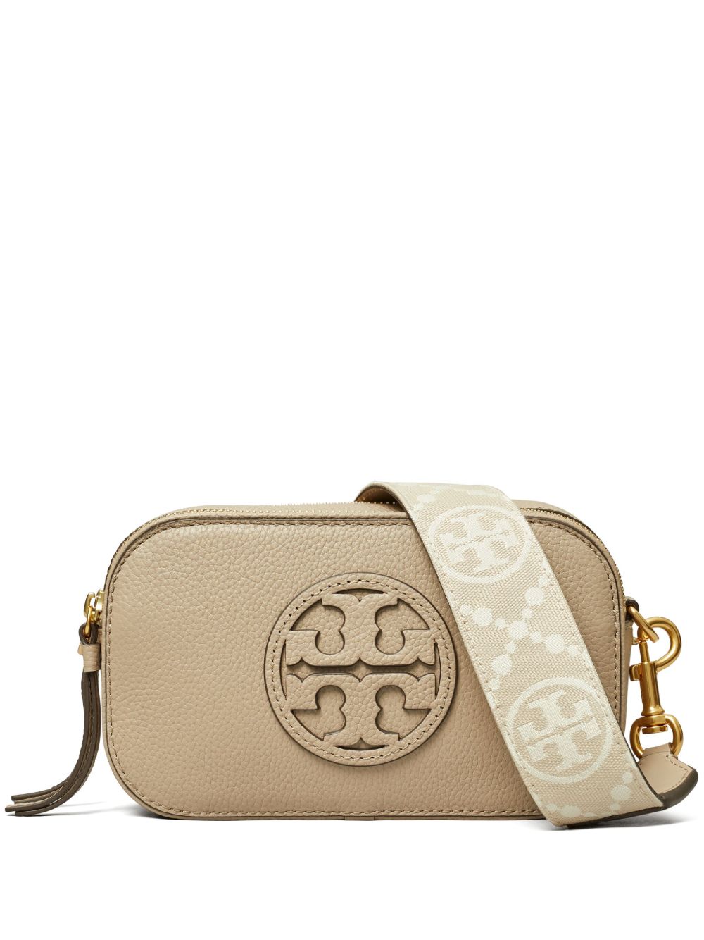 Tory Burch Miller 迷你皮质斜挎包 - 中性色