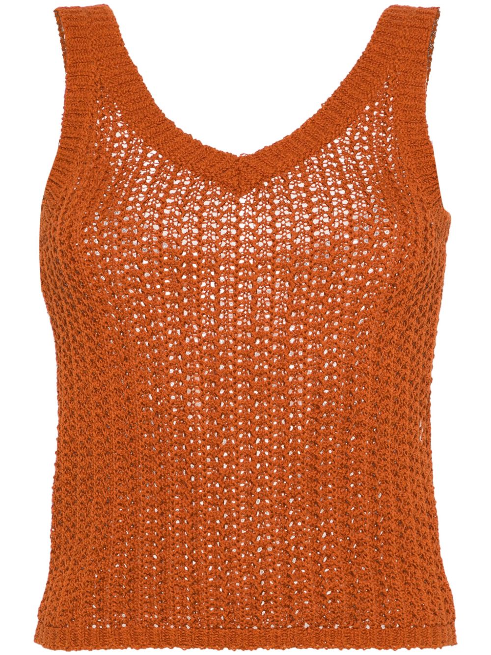 Max Mara Arrigo 钩编针织坦克背心 - 褐色