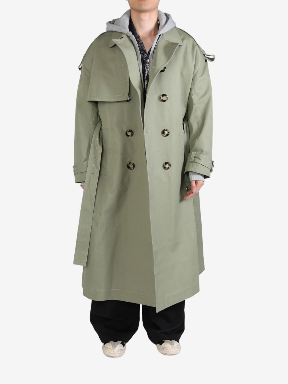 MERYLL ROGGE belted trech coat - 绿色