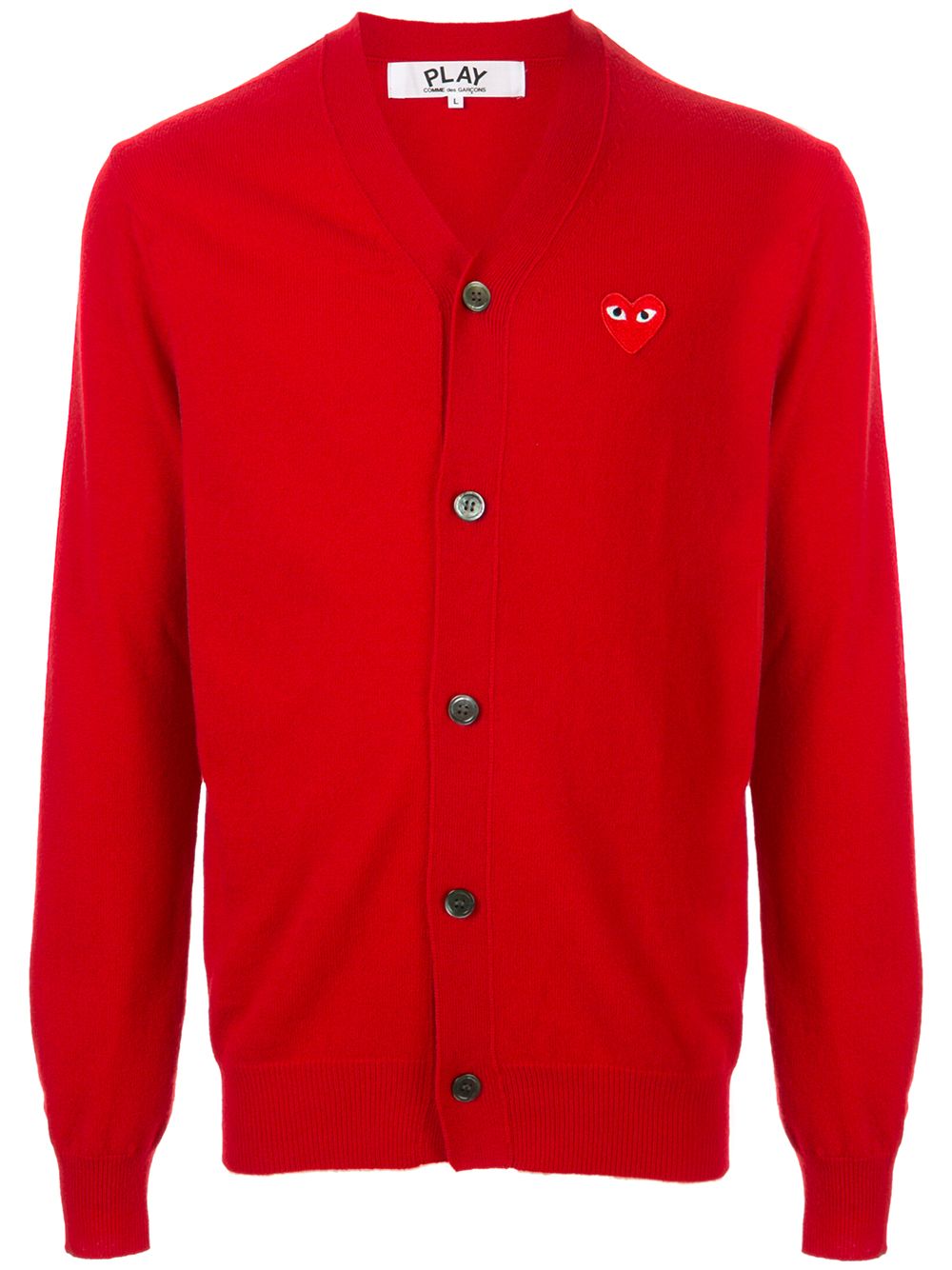 Comme Des Garçons Play logo刺绣开衫 - 红色