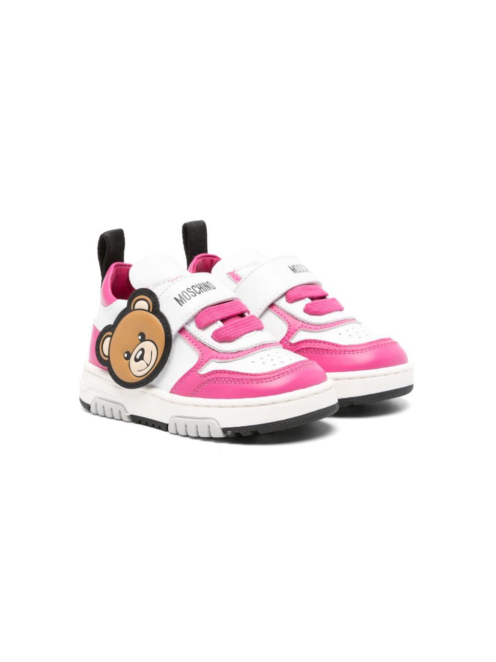 Moschino Kids Teddy Bear 贴花运动鞋 - 白色