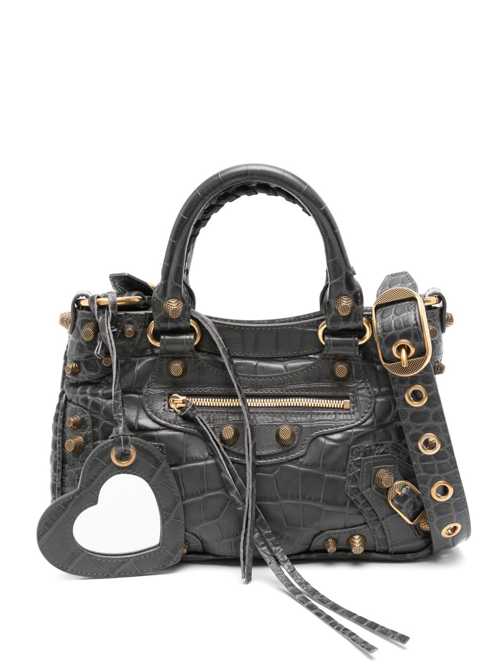 Balenciaga Le Cagole 小号皮质手提包 - 灰色