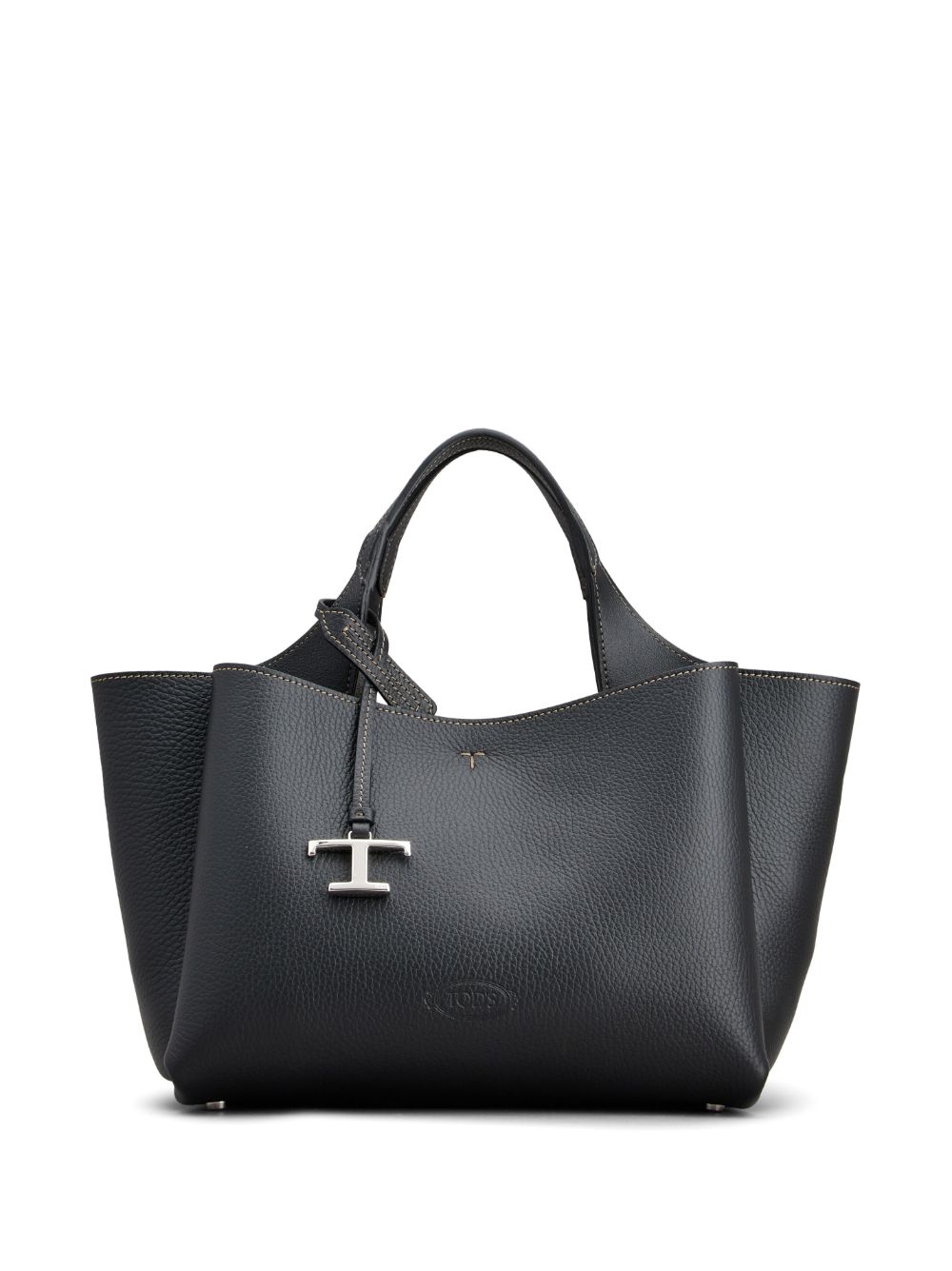 Tod's logo吊饰印花皮质单肩包 - 黑色