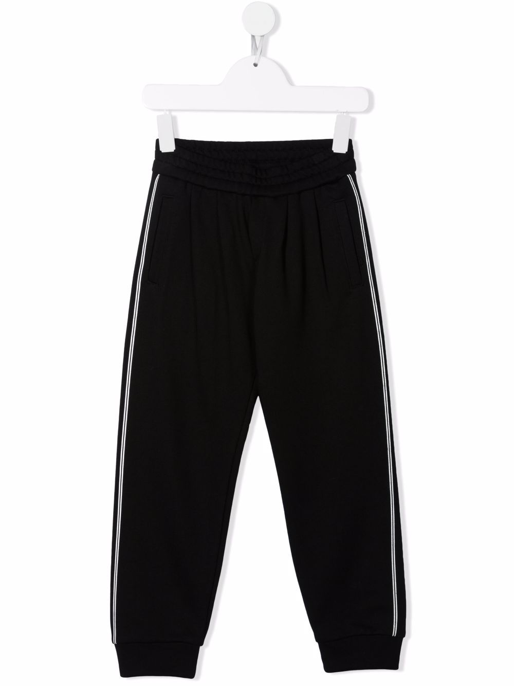 Balmain Kids 侧条纹细节运动裤 - 黑色