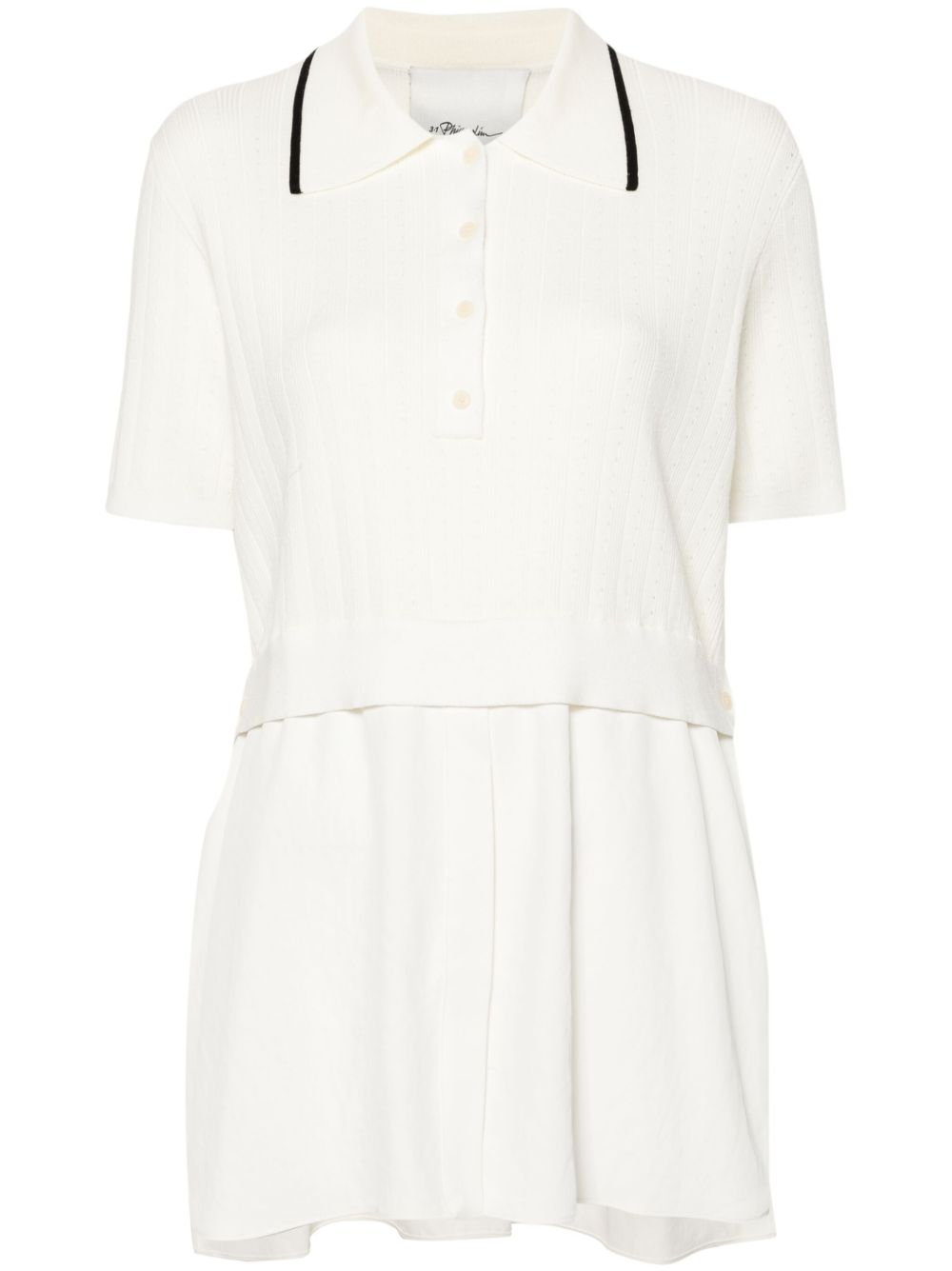3.1 Phillip Lim 网眼编织polo衫 - 白色