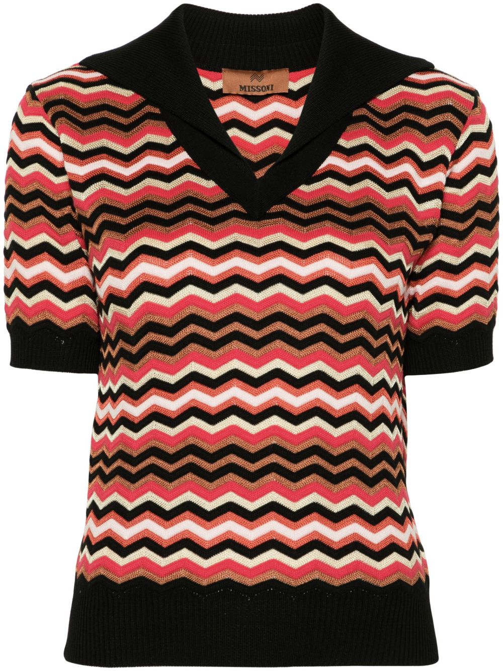 Missoni Z字形图案印花密织上衣 - 黑色