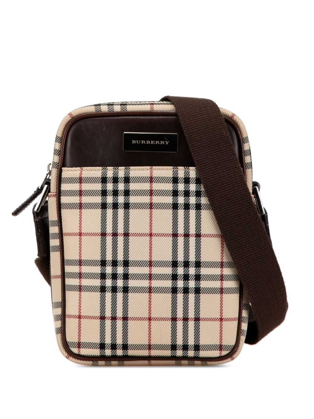 Burberry Pre-Owned House Check Canvas 斜挎包（2000-2017年典藏款） - 褐色