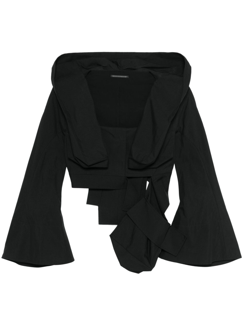 Yohji Yamamoto 连帽短款夹克 - 黑色