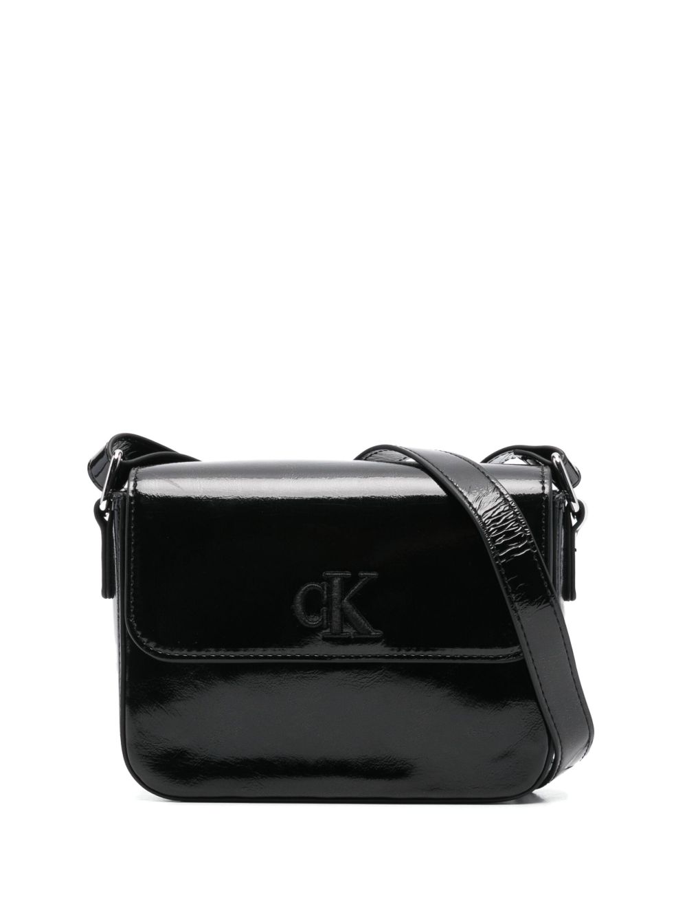 Calvin Klein Kids logo刺绣斜挎包 - 黑色