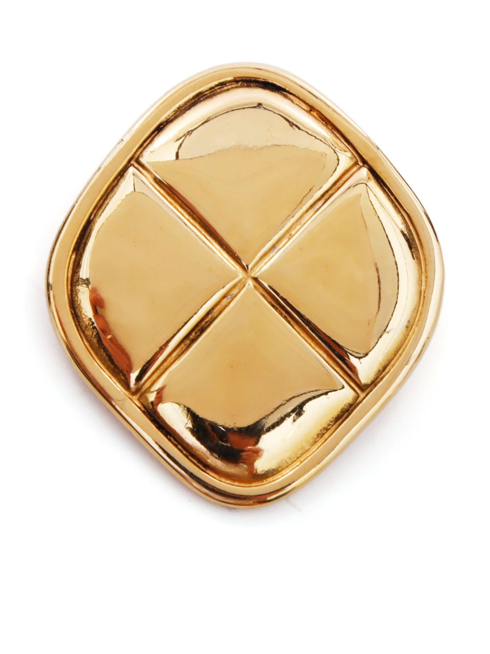 CHANEL Pre-Owned 1986-1994 diamond-quilted brooch - 金色