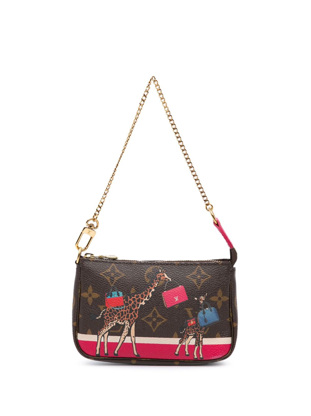 Louis Vuitton Pre-Owned Monogram Giraffe Christmas Pochette Accessoires 迷你手提包（2017年典藏款） - 褐色