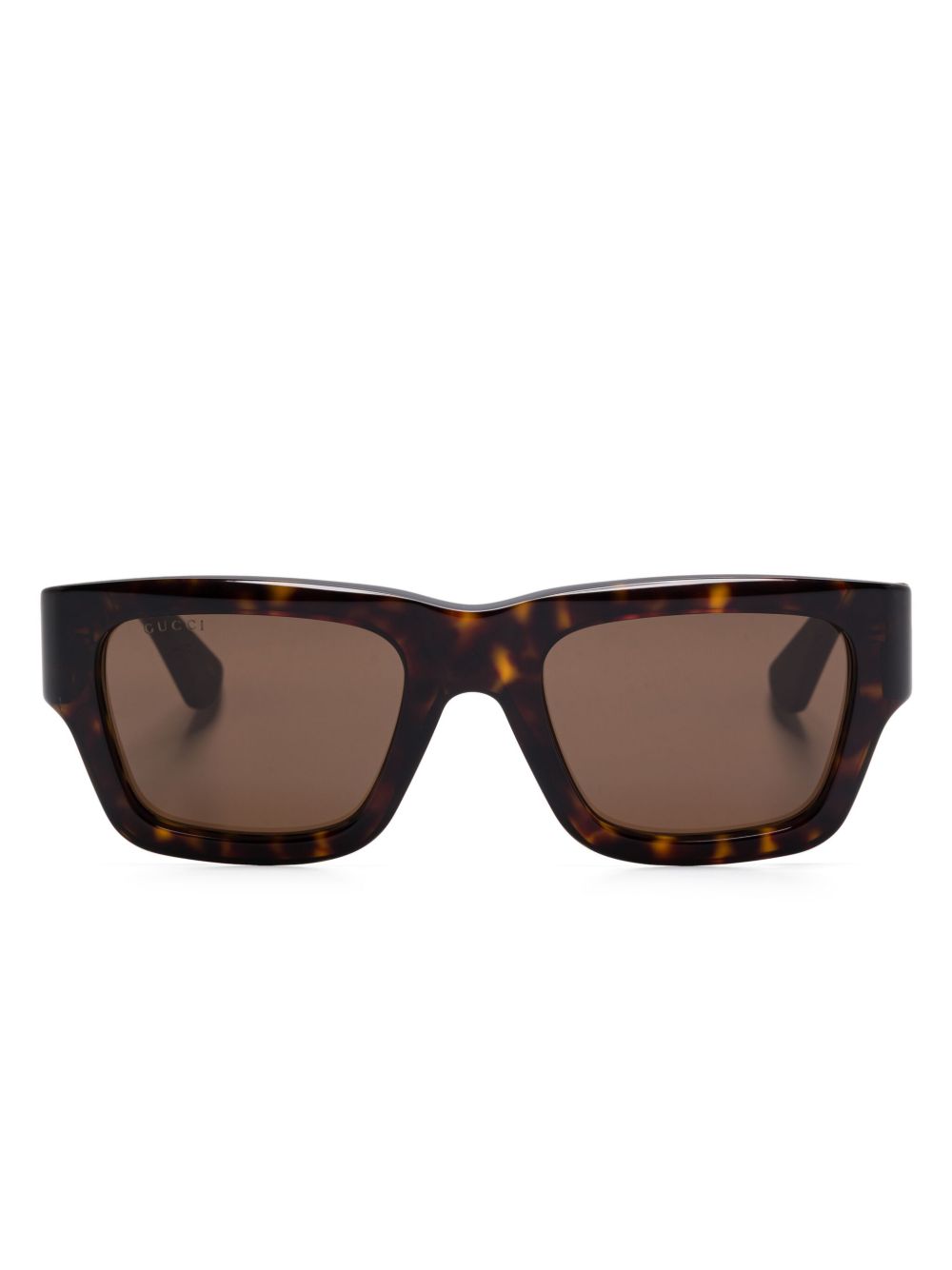 Gucci Eyewear 长方形框太阳眼镜 - 褐色