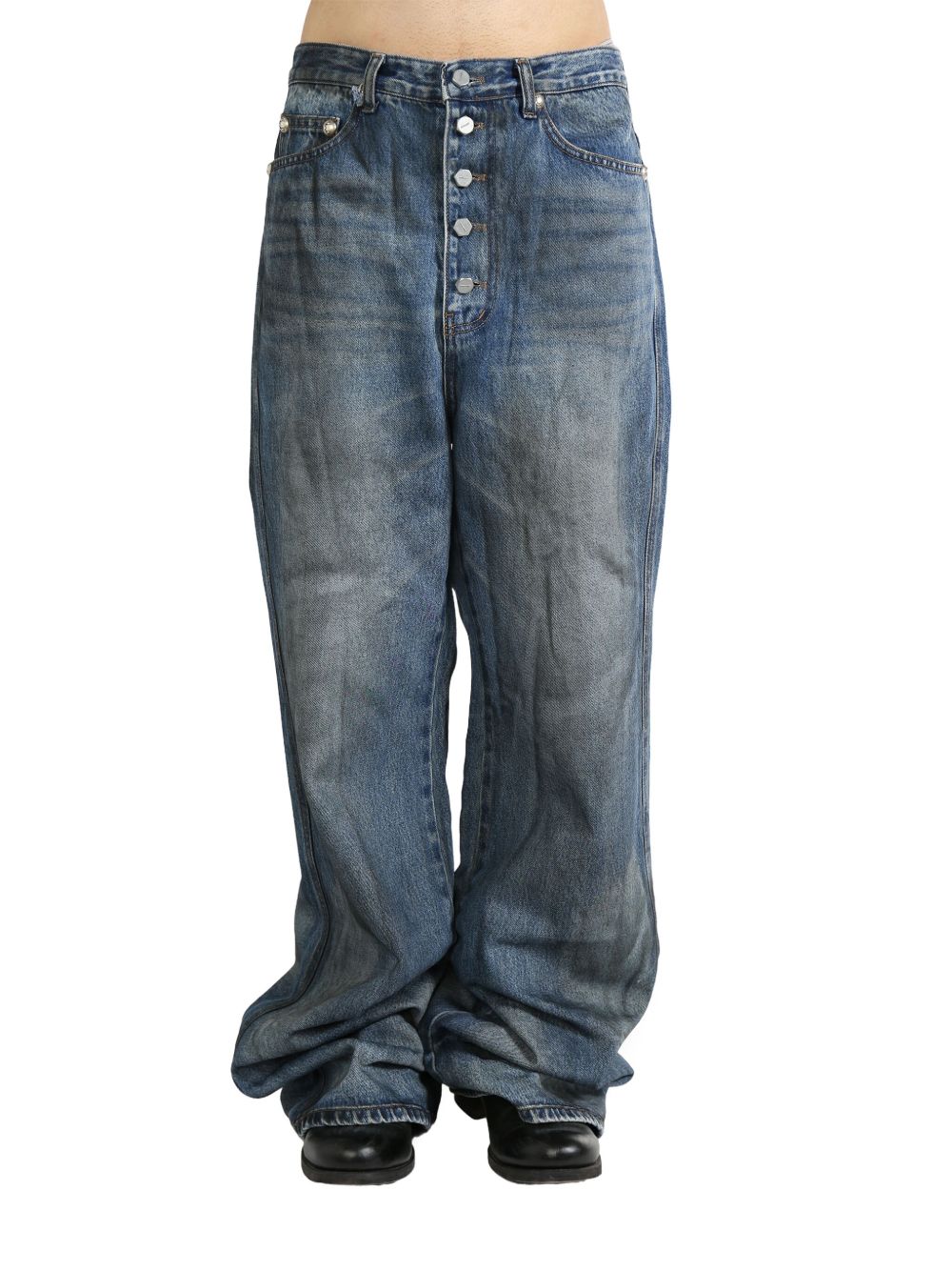 THUG CLUB distressed jeans - 蓝色
