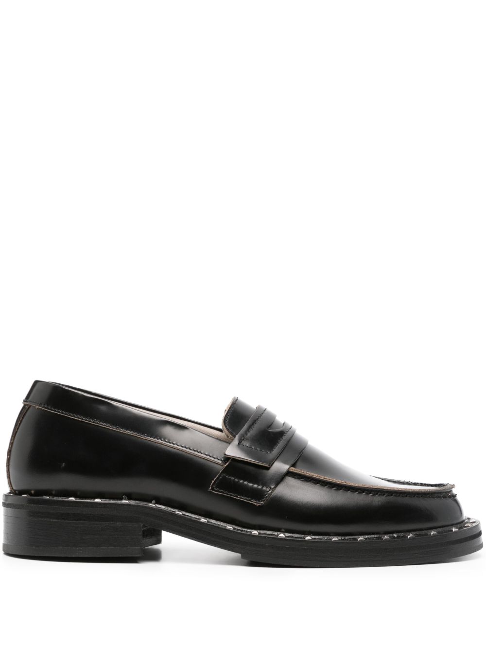 AllSaints Dalias 铆钉细节经典乐福鞋 - 黑色