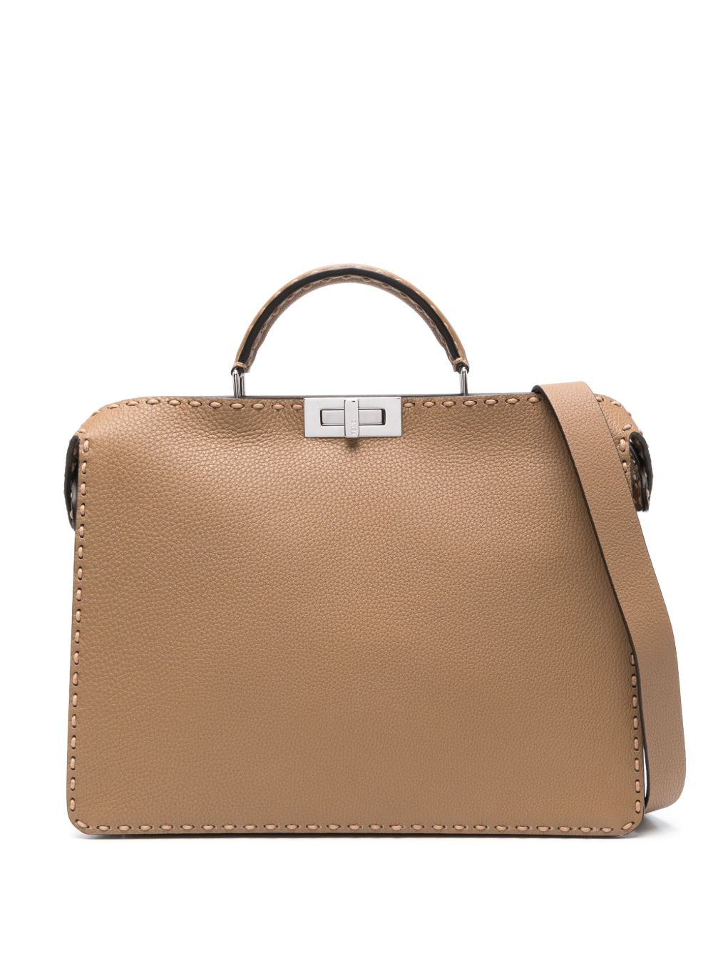 FENDI Peekaboo ISeeU Selleria 中号手提包 - 褐色