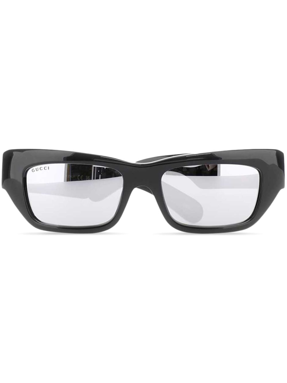 Gucci Eyewear 长方形框太阳眼镜 - 黑色