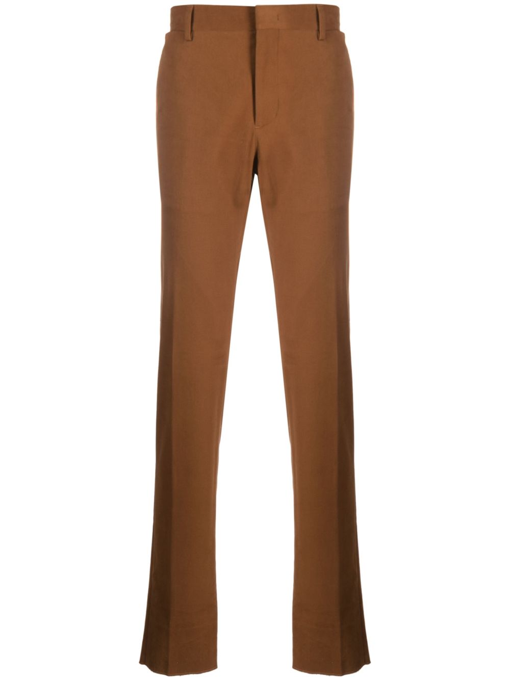 Zegna 直筒弹性棉卡其裤 - 褐色