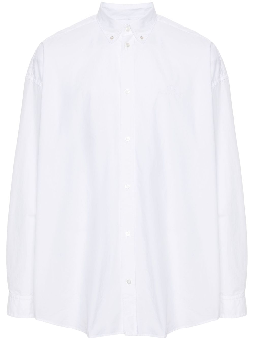 Balenciaga logo刺绣衬衫 - 白色