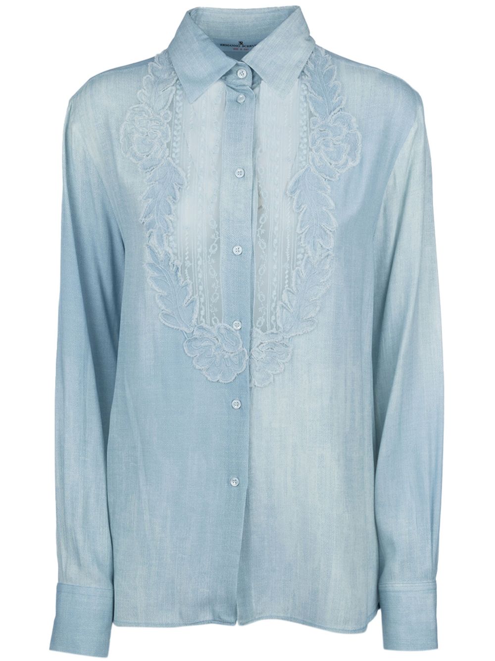 Ermanno Scervino floral appliqué shirt - 蓝色