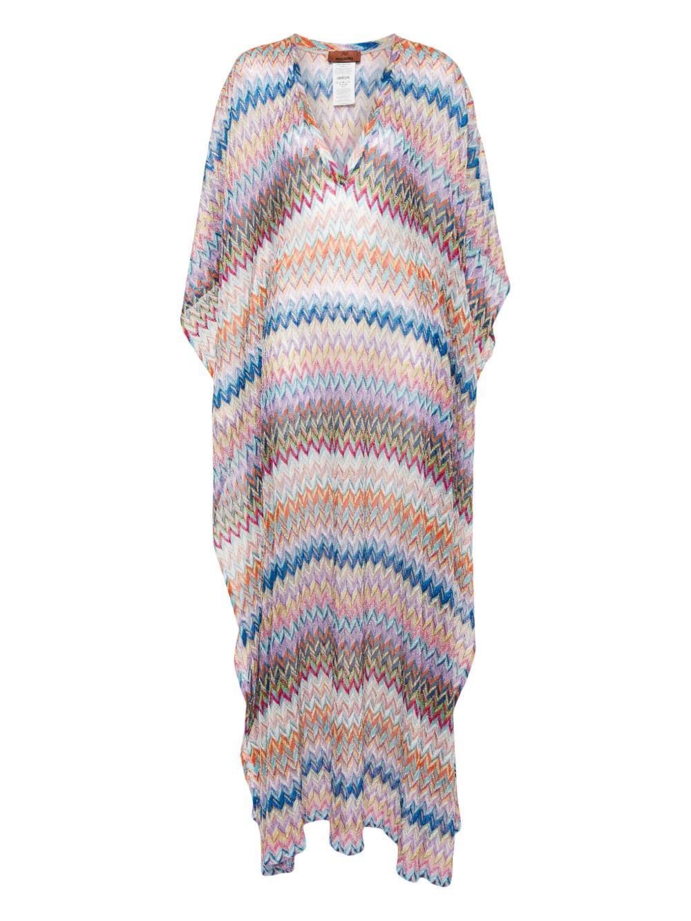 Missoni Z字形图案编织沙滩长罩衫裙 - 蓝色