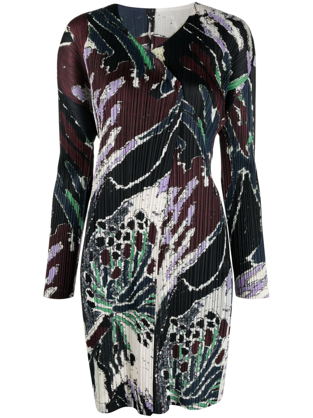 Pleats Please Issey Miyake Frosty Forest 褶饰开襟外套 - 褐色