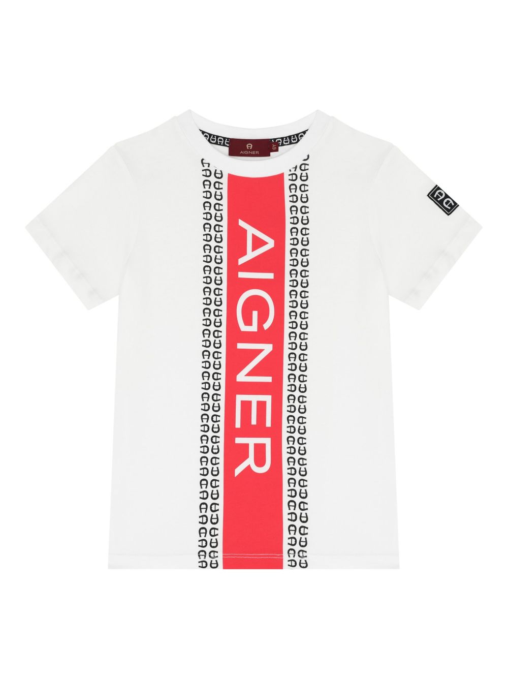 Aigner Kids logo印花棉T恤 - 白色