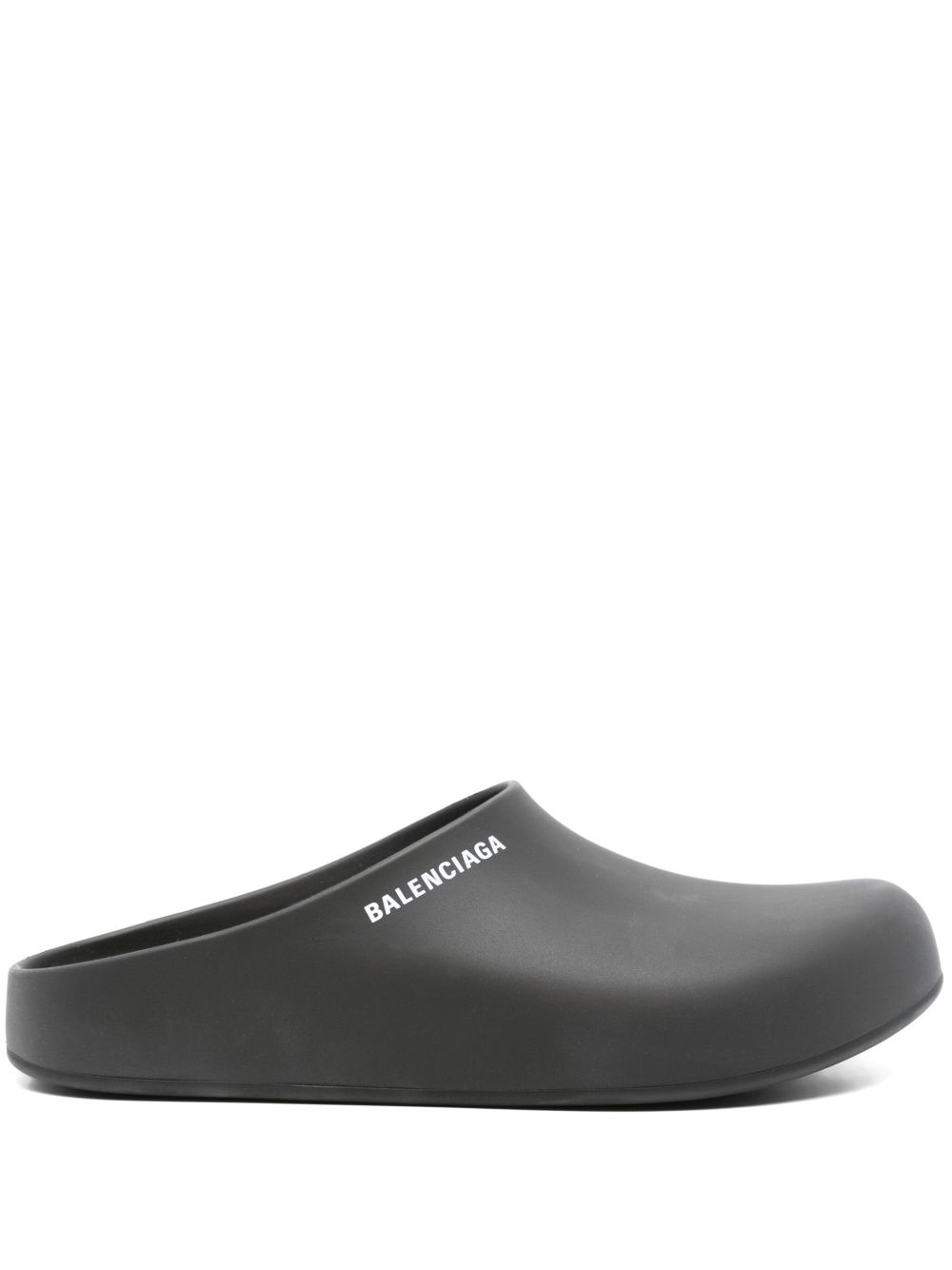 Balenciaga logo印花穆勒鞋 - 黑色