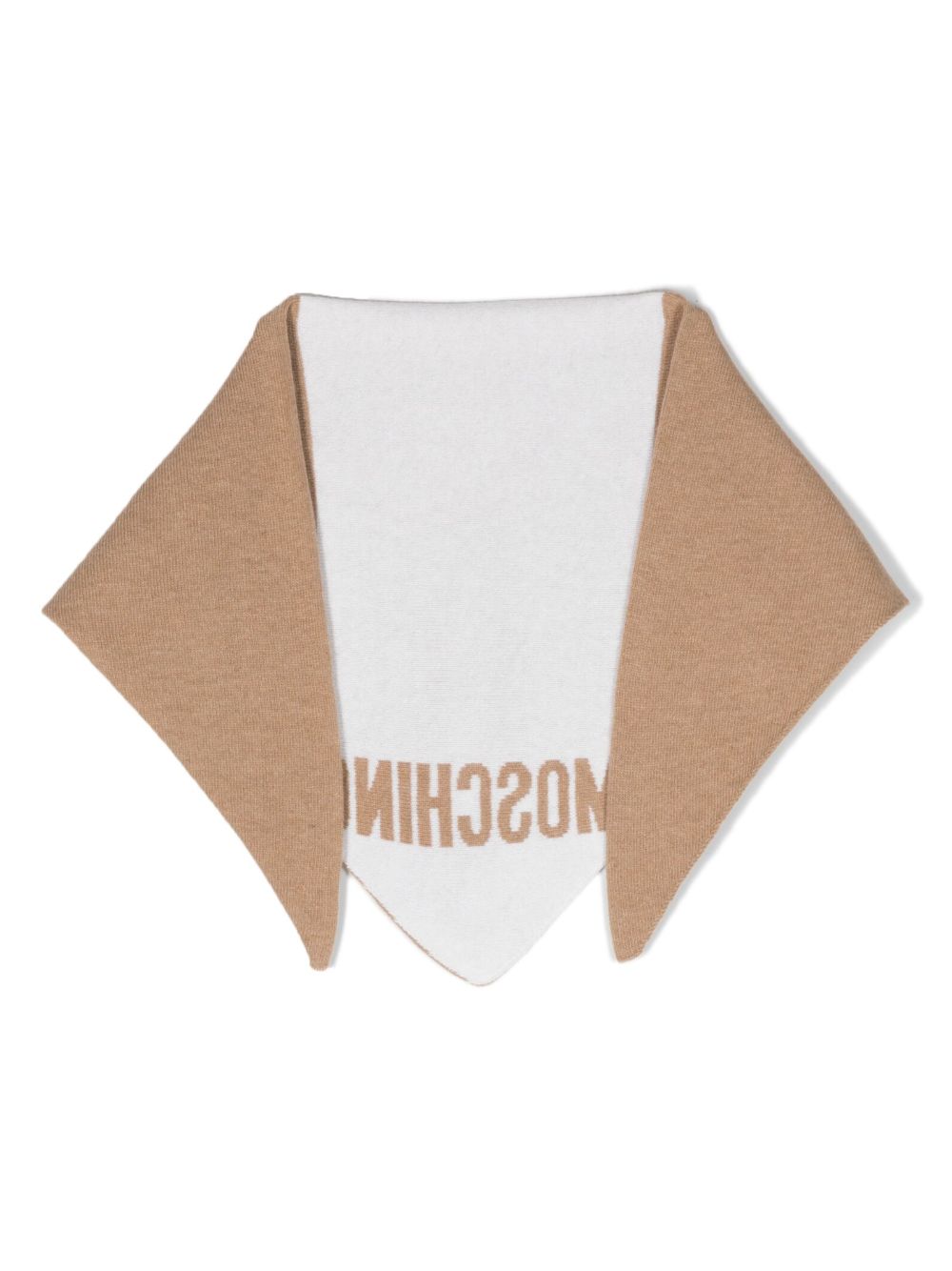 Moschino 嵌花针织logo围巾 - 褐色