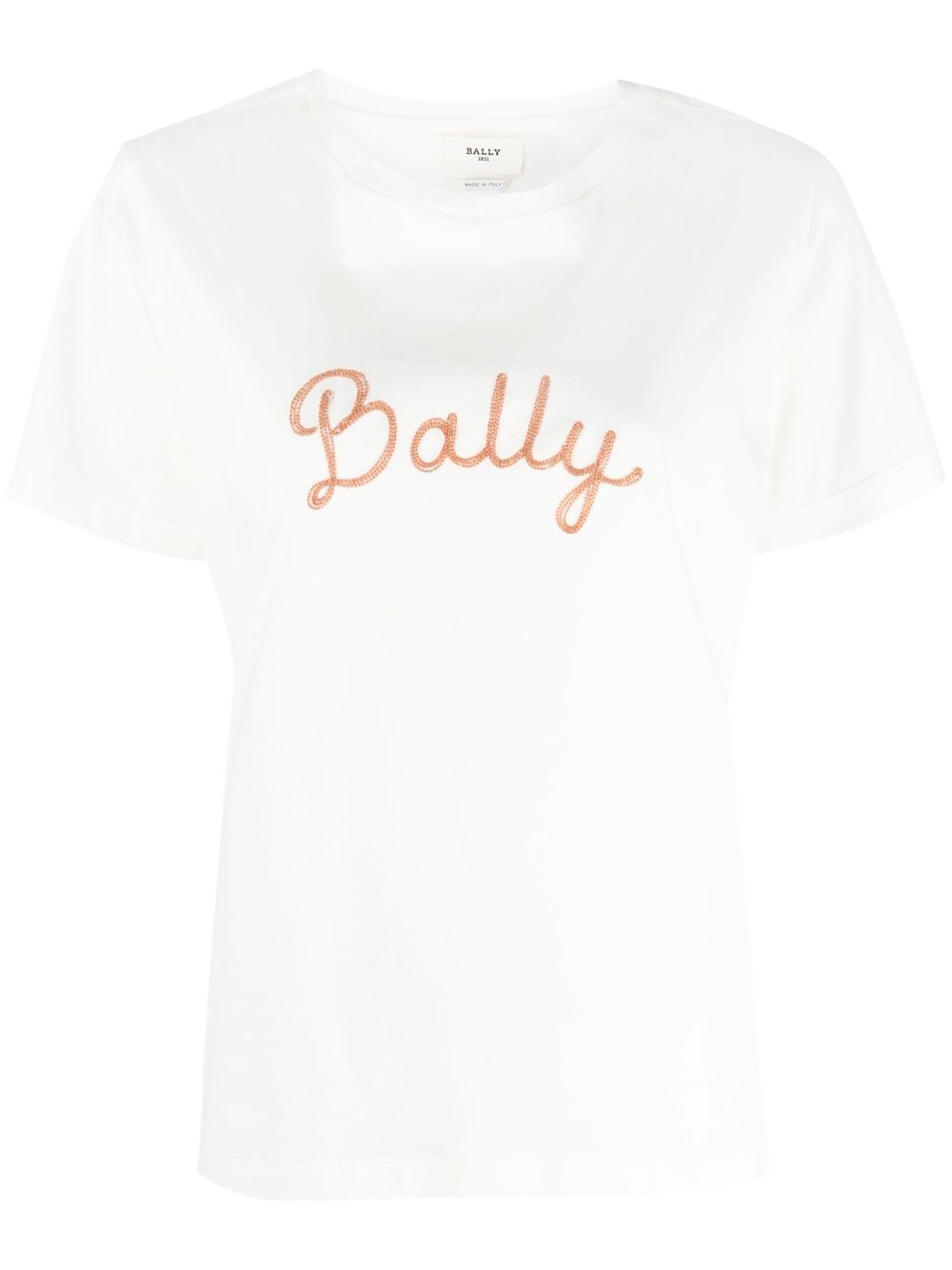 Bally logo刺绣棉T恤 - 中性色