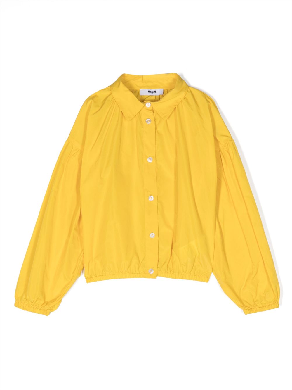 MSGM Kids 垮肩排扣衬衫 - 黄色