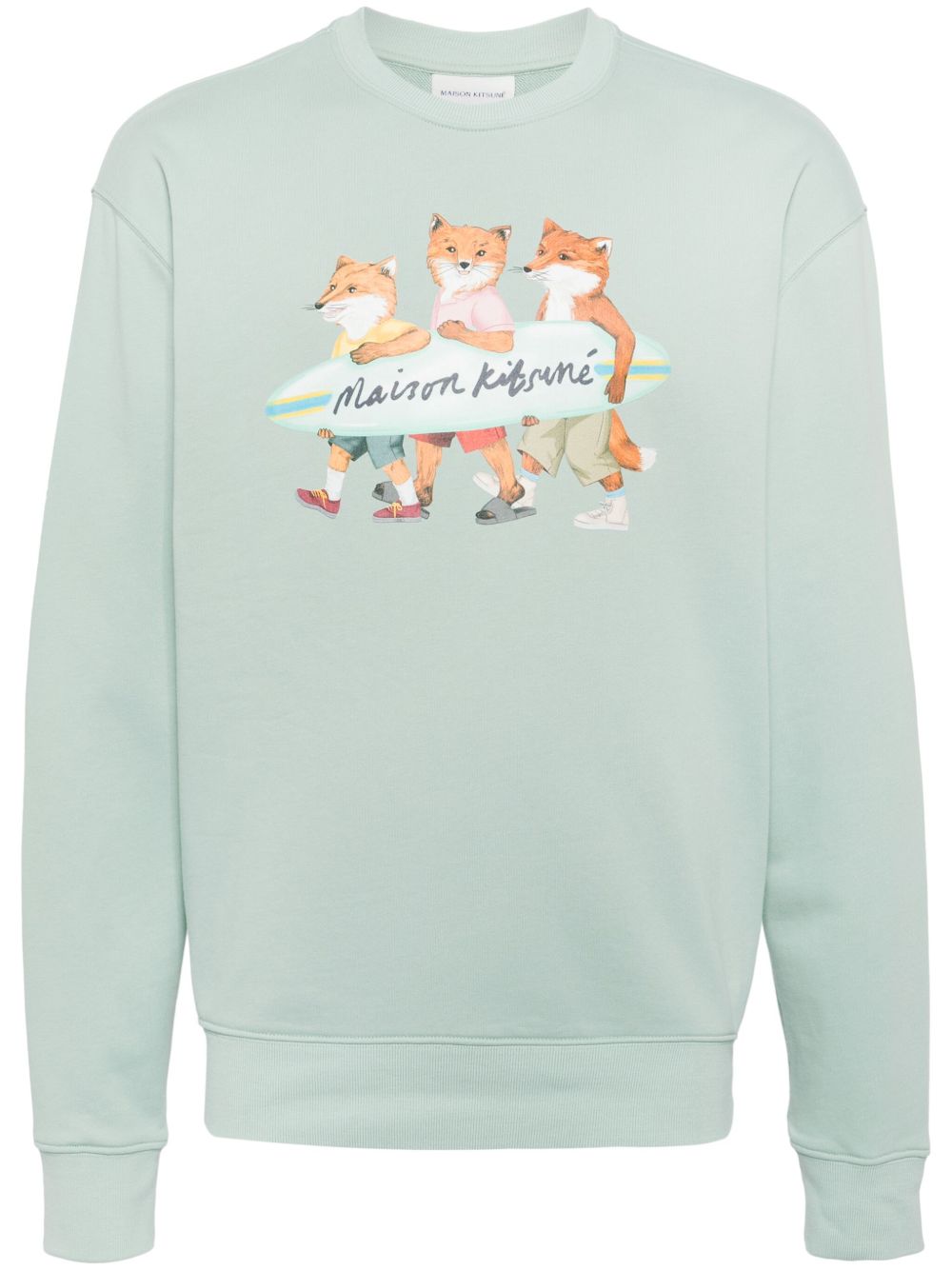 Maison Kitsuné 标志性狐狸图案棉毛衣 - 蓝色