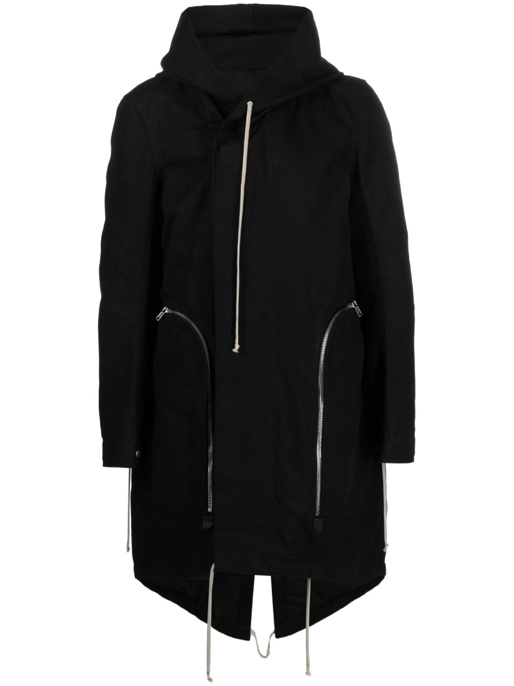 Rick Owens Bauhaus Fishtail 连帽外套 - 黑色