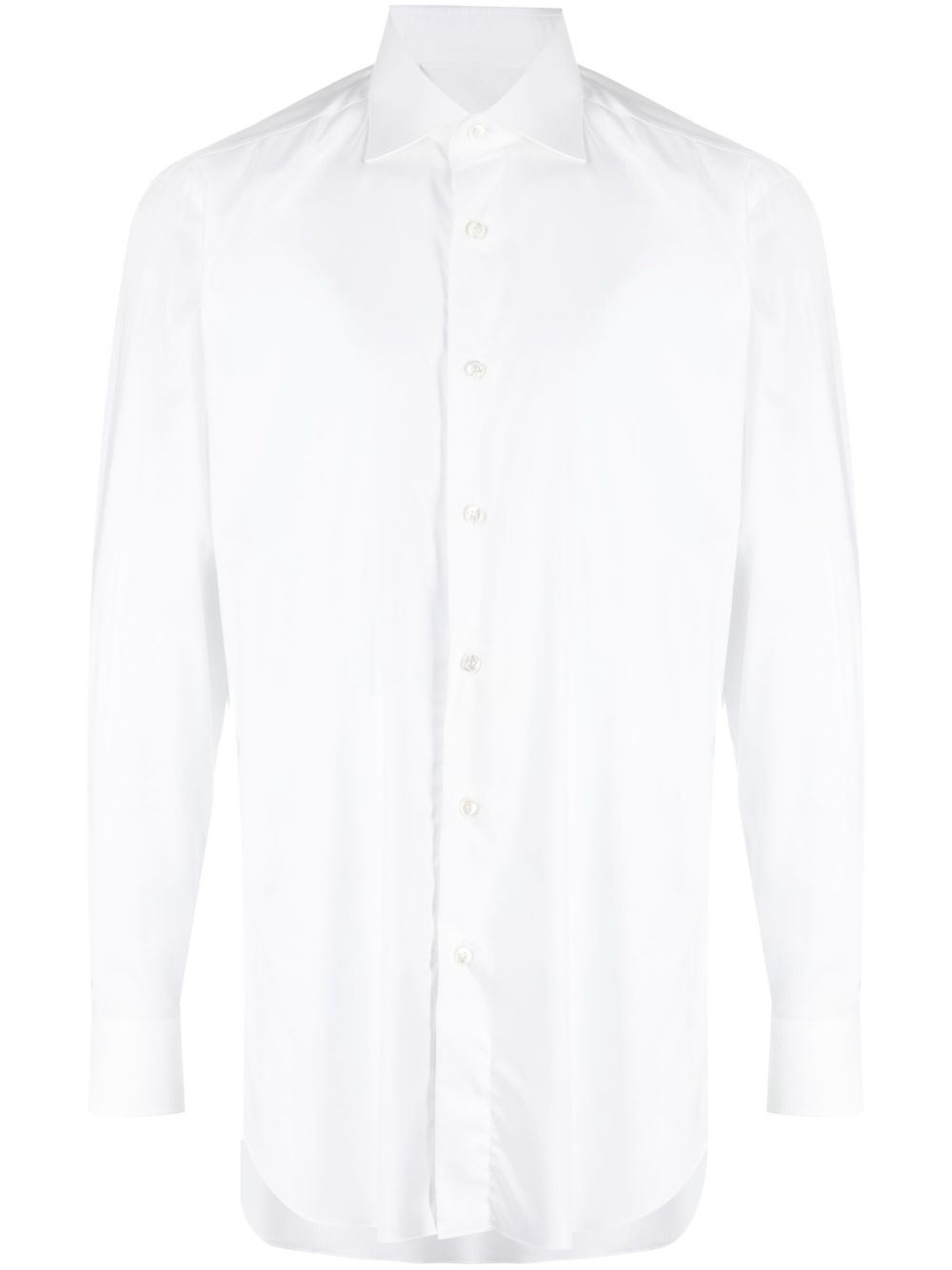 Brioni 长袖棉衬衫 - 白色